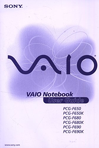 Sony VAIO Notebook User Guide : PCG-F65-, PCG-F650K, PCG-F680, PCG-F680K, PCG-F690, PCG-F690K