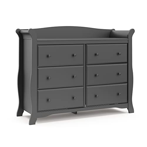 Book Cover Storkcraft Avalon 6 Drawer Double Dresser (Gray) – Dresser for Kids Bedroom, Nursery Dresser Organizer, Chest of Drawers for Bedroom with 6 Drawers, 17.5x50x40.5 Inch (Pack of 1)