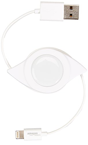 AmazonBasics Apple-Certified Retractable Lightning to USB Cable 2 ft (0.61 m) White