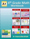 4th Grade Math Workbook (Printed B&W Plasti-coil bound) (143 Worksheets, 16 Tests and Answer Keys)