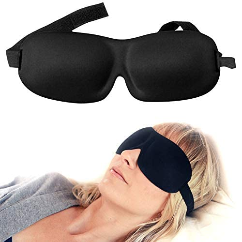 Book Cover Luxury Sleep Mask, Nidra Deep Rest Eye Mask with Contoured Shape and Adjustable Head Strap, Perfect for Side Sleeper, Light Blocking, Sleep Deeply Anywhere, Anytime, Wake Up Refreshed, Black