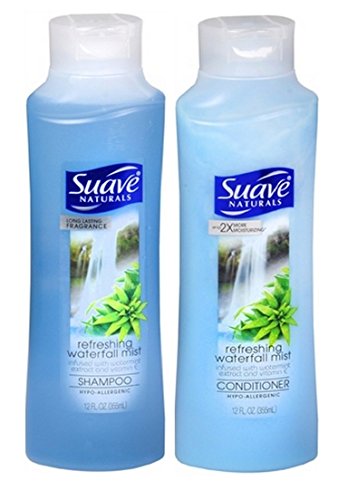 Book Cover Suave Naturals Shampoo & Conditioner Set, Waterfall Mist, 12 Ounce Each