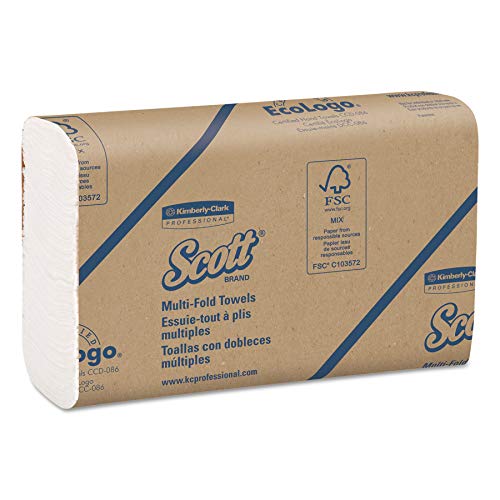 Book Cover Scott 03650 Multi-Fold Towels, Absorbency Pockets, 9 2/5 x 9 1/5, White, 250 Sheets per Pack (Case of 12 Packs)