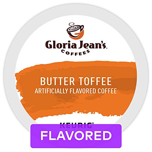 Book Cover Gloria Jean's Coffees Butter Toffee, Single Serve Coffee K-Cup Pod, Flavored Coffee, 72