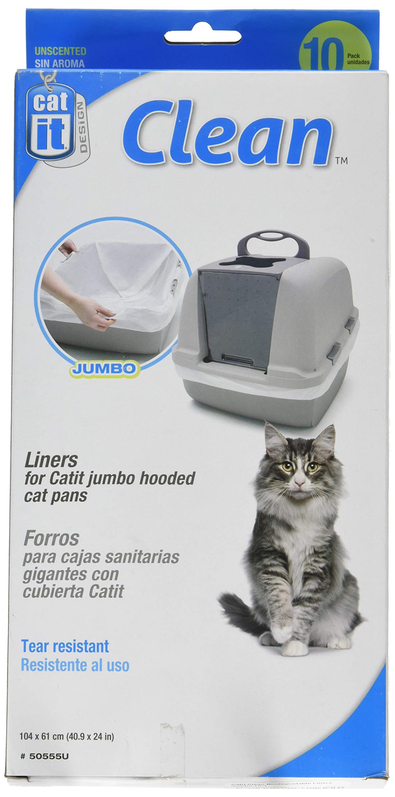 Book Cover Catit Clean Biodegradable Liners, Jumbo 10ct