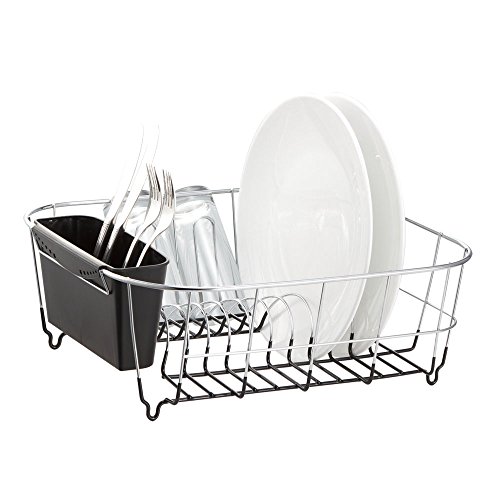 Book Cover Deluxe Chrome-Plated Steel Small Dish Drainers (Black)