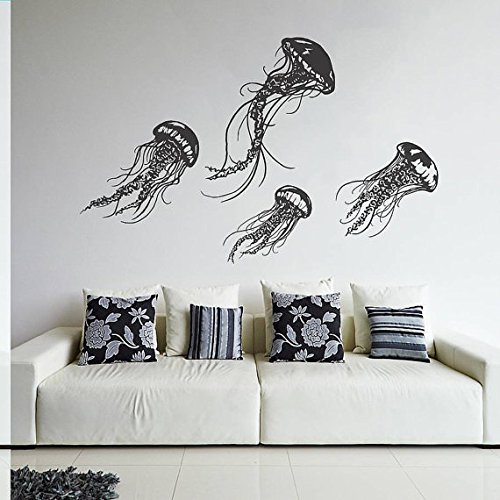 CreativeWallDecals Wall Decal Vinyl Sticker Decals Art Decor Design Jellyfish Sea Ocean Deep Water Fish Scuba Bedroom Living Room Bathroom (r264)
