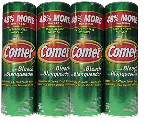 Book Cover Comet Cleaner with Bleach Powder 25-Ounces | Scratch-Free | (Value Pack of 4-Units)