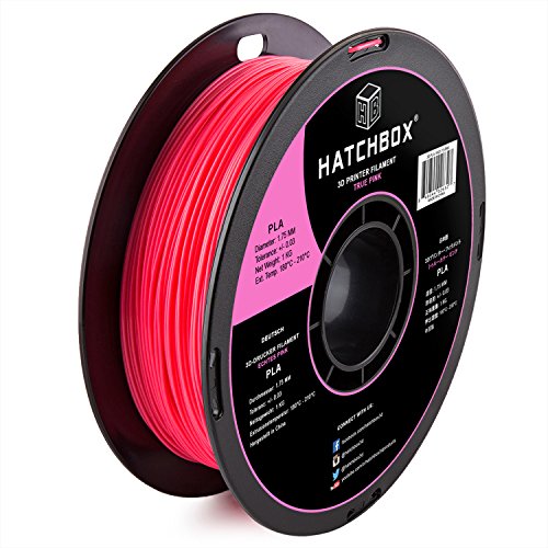 HATCHBOX PLA 3D Printer Filament, Dimensional Accuracy +/- 0.03 mm, 1 kg Spool, 1.75 mm, Pink