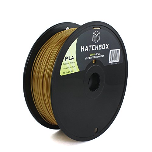HATCHBOX PLA 3D Printer Filament, Dimensional Accuracy +/- 0.03 mm, 1 kg Spool, 1.75 mm, Gold
