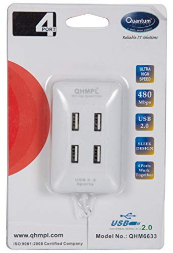 QUANTUM QHM6633 4-Port USB Hub (Multicolor)