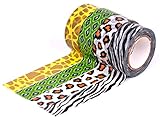 HIART Repositionable Washi Tape, Animal Print Collection Wild at Heart, Set of 4
