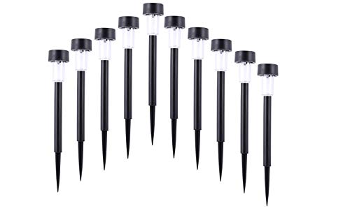 Preyank Solar 10X Solar Light for Path Garden Outdoor Landscape Yard Warm White LED Lamp, Black