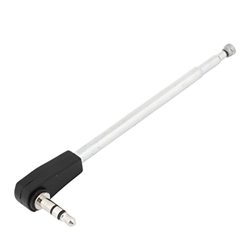 Book Cover uxcell 22.5cm 4 Section Telescoping Stainless Steel AM FM Radio Antenna 3.5mm Connector