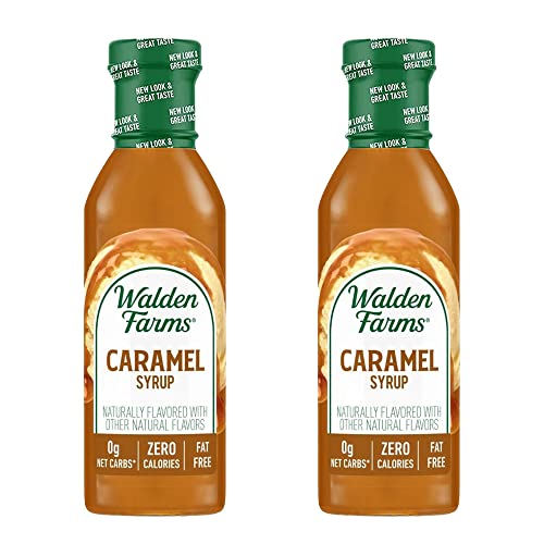 Walden Farms Caramel Syrup 12 oz Bottle (2 Pack) - Sweet Syrup, Near Zero Fat, Sugar and Calorie - For Pancakes, Waffles, French Toast, Yogurt, Oatmeal, Lemonade, Desserts, Snacks, Appetizers and Many More