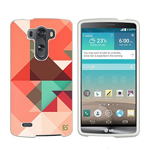 Slim Light Weight 2 piece Snap On Non-Slip Matte Hard Design Rubber Coated Rubberized Case With Premium Protection For LG G3 (D850/VS985/D851/LS990) (T-mobile,AT&T,Sprint,Verizon,International) - Abstract Puzzle - White - Retail Packaging