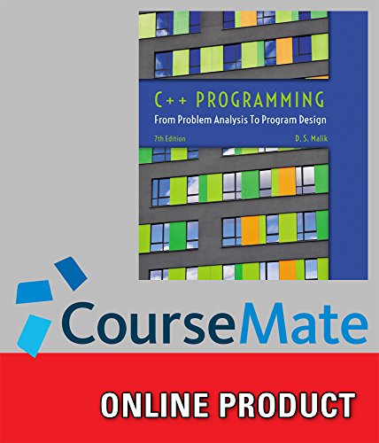 CourseMate (with Lab Manual) for Malik's C++ Programming: From Problem Analysis to Program Design, 7th Edition