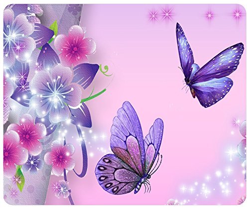 Book Cover Purple Butterfly Customized Rectangle Mousepad, Mouse Pad