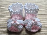 Knitting Pattern Baby Girl Sandals with Ribbon Bows 0-3, 3-6, 6-9 Months