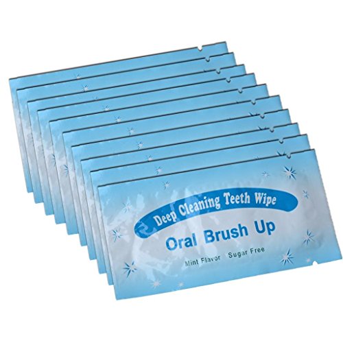 AZDENT Textured Disposable Finger Teeth Wipes Dental Brush Ups Clean Pre/Post Whitening