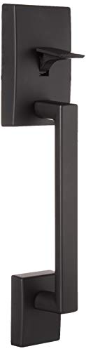 Schlage Century Front Entry Handle and Latitude Interior Lever with Century trim (Matte Black) FE285 CEN 622 LAT CEN