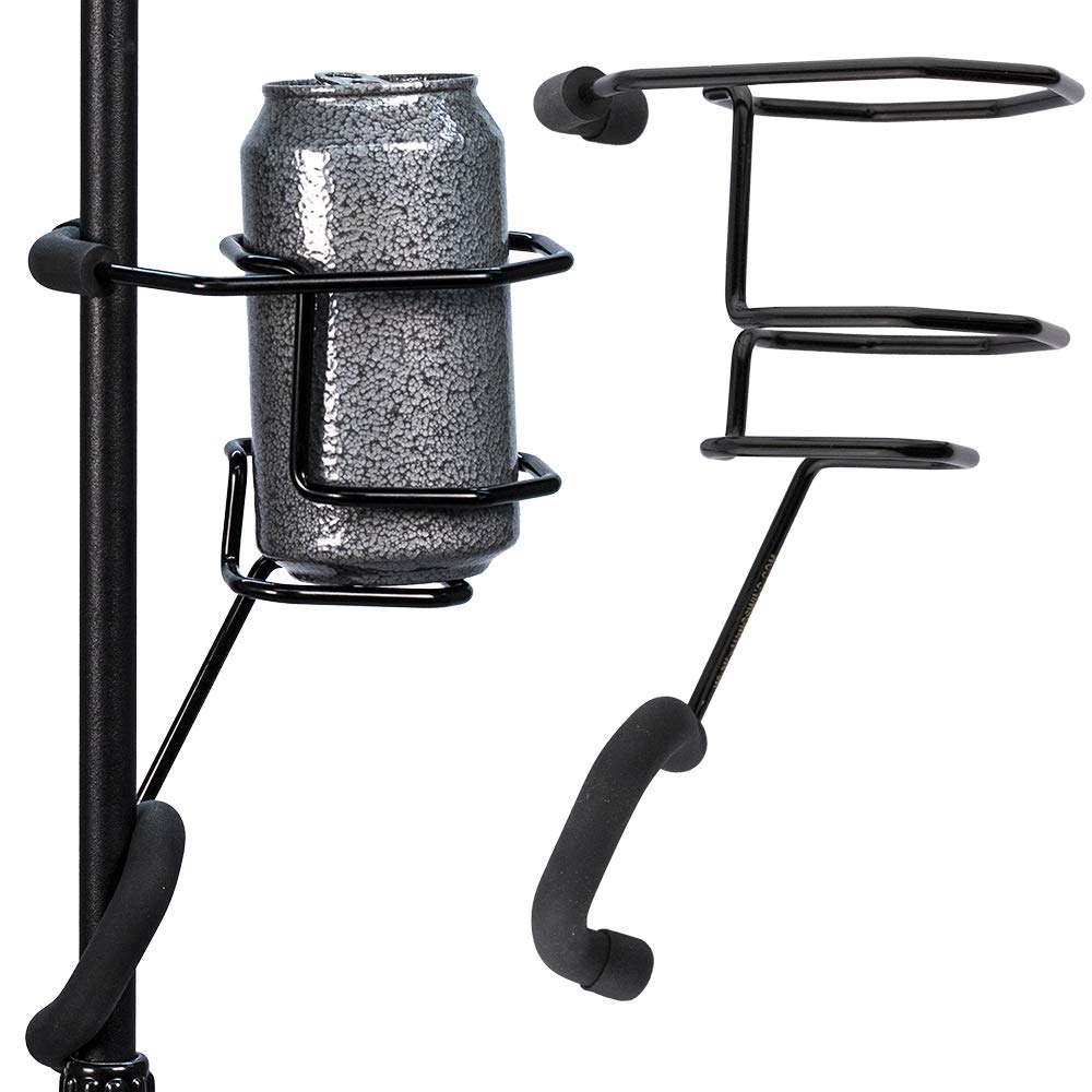 String Swing SH01 Mic Stand Drink Holder for Coffee Travel Mug and Water Bottle - Made in USA Black Standard
