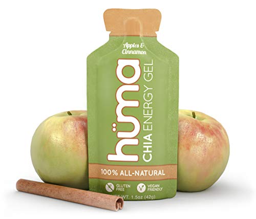 Huma Chia Energy Gel, Apples & Cinnamon, 12 Gels - Premier Sports Nutrition for Endurance Exercise