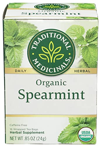 Traditional Medicinals Organic Spearmint Herbal Tea, Healthy & Refreshing, (Pack of 1) - 16 Tea Bags