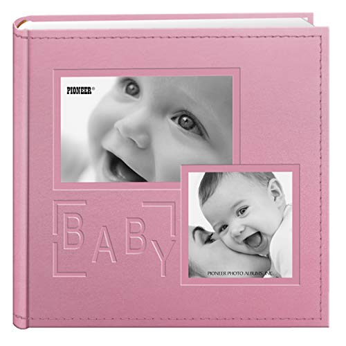 Book Cover Pioneer Photo Albums 200-Pocket Embossed Baby Leatherette Frame Cover Album for 4 by 6-Inch Prints, Pink
