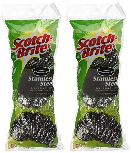 3m Scotch-Brite Stainless Steel Scouring Pad, 3-Pad(2 Pack) by Scotch