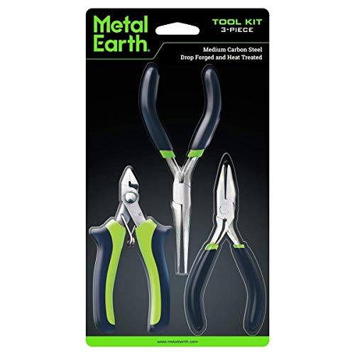 Book Cover Metal Earth 3-Piece Tool Set - Clipper - Flat Nose Pliers - Needle Nose Pliers