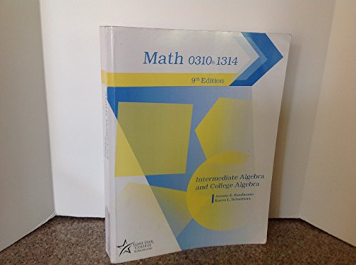Intermediate Algebra and College Algebra Math 0310 and 1314