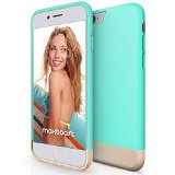 iPhone 6 Case, Maxboost Vibrance Series iPhone 6 Case Protective Soft Interior Metallic Finish with Slider Style Hard Case for iPhone 6 (4.7-Inch) - Turquoise/Champagne Gold