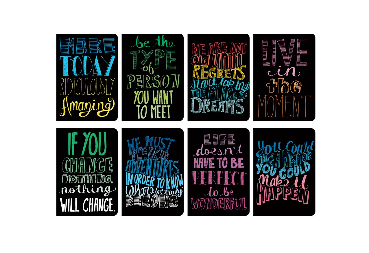 OOLY 118-QT Pocket Pal Journal Pack of 8, (3.5" x 5") - Quotations