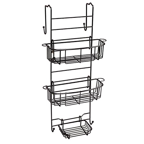 Zenna Home E7803HB Shower Caddy, 12 in W x 8.75 in D x 23 in H, Heritage Bronze