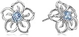 Amazon Collection Sterling Silver Sky Flower Stud Earrings