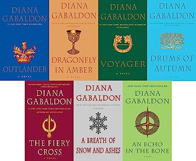 The Outlander Series 7-Book Paperback Set Diana Gabaldon: Outlander, Dragonfly in Amber, Voyager, Drums of Autumn, The Fiery Cross, A Breath of Snow and Ashes, An Echo in the Bone
