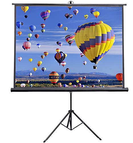 Book Cover VIVO 84 inch Portable Indoor Outdoor Projector Screen, 84 Inch Diagonal Projection HD 4:3 Projection Pull Up Foldable Stand Tripod, PS-T-084