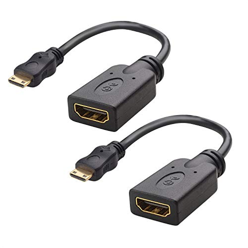 Book Cover Cable Matters 2 Pack Mini HDMI to HDMI Adapter (HDMI to Mini HDMI Adapter) 6 Inches
