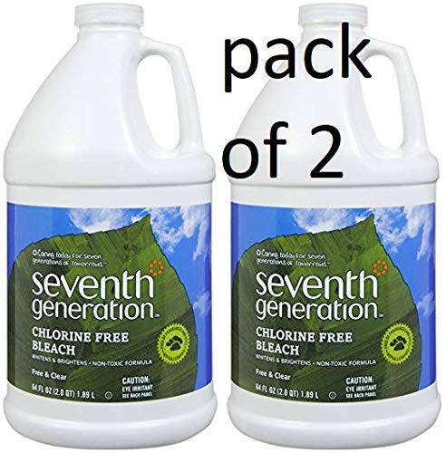 Book Cover Seventh Generation Chlorine Free Bleach, Free & Clear, 64oz, 2pk