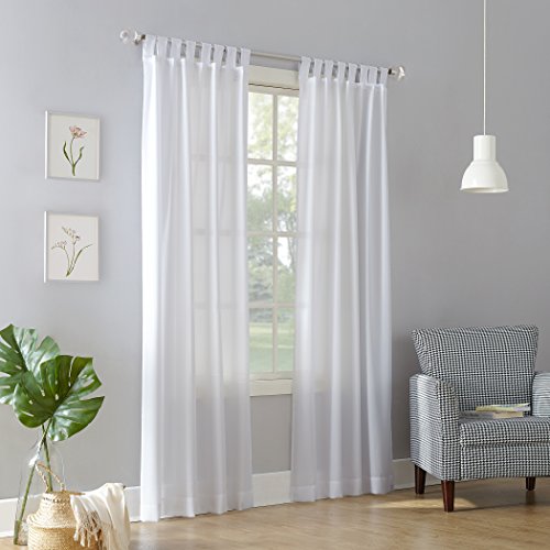 Book Cover No. 918 Trevor Heathered Texture Semi-Sheer Tab Top Curtain Panel