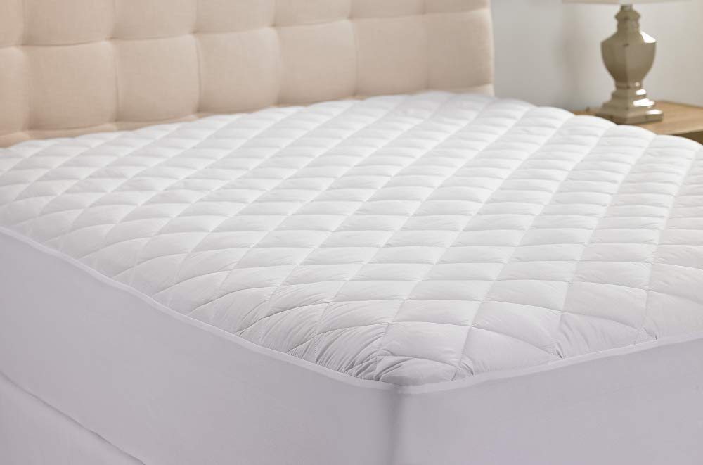 Book Cover Quilted Stretch-to-Fit Mattress Pad by Hanna Kay, Clyne Collection (Queen)