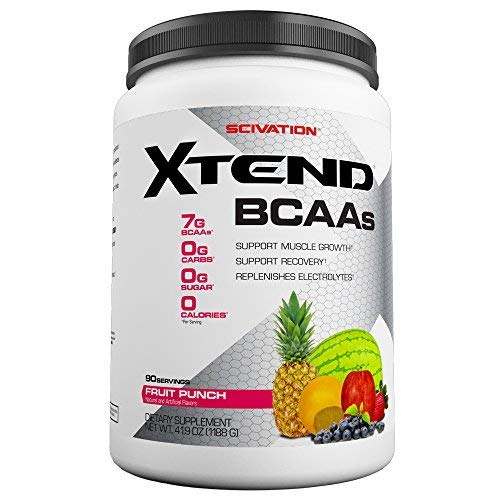 Book Cover Scivation Xtend BCAA Powder, 7g BCAAs, Branched Chain Amino Acids, Keto Friendly, Knockout Fruit Punch, 90 Servings