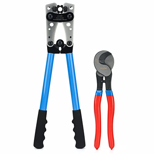 Book Cover IWISS Cable Lug Crimper Crimping Tool Ratchet Crimp Hand Electrician Pliers Wire Cable 6-50mmÂ²(AWG 10-1)-Thickened and Reinforced The Metal Plate!!