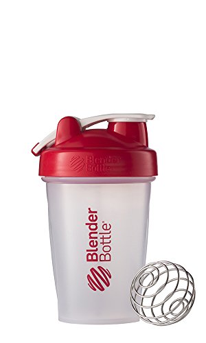 BlenderBottle C00575 classic-20-red Blender bottle, 20-Ounce Loop Top, Clear/Red
