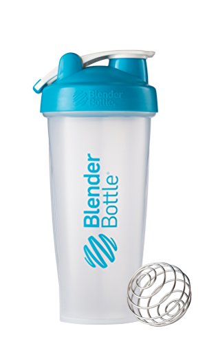BlenderBottle Classic Loop Top Shaker Bottle, 28-Ounce, Clear/Aqua