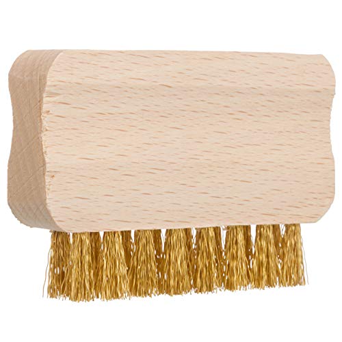 Redecker Suede Shoe Brush with Brass Bristles and Untreated Beechwood Handle, 2-3/4