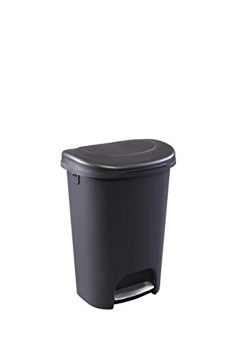 Book Cover Rubbermaid Classic Step-On Lid Trash Can for Home, Kitchen, and Bathroom Garbage, 13 Gallon, Black