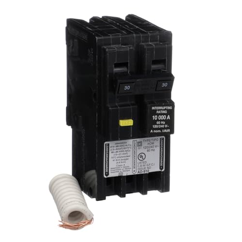 Square D by Schneider Electric HOM230GFIC Homeline 30 Amp Two-Pole GFCI Circuit Breaker,