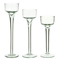 DT 24 Piece Long-Stem Glass Tea Light Candleholders